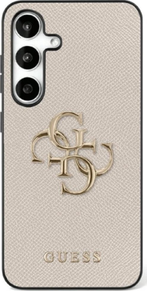 Guess Grained Big 4G Logo Small Classic Logo case for Samsung Galaxy S25 beige