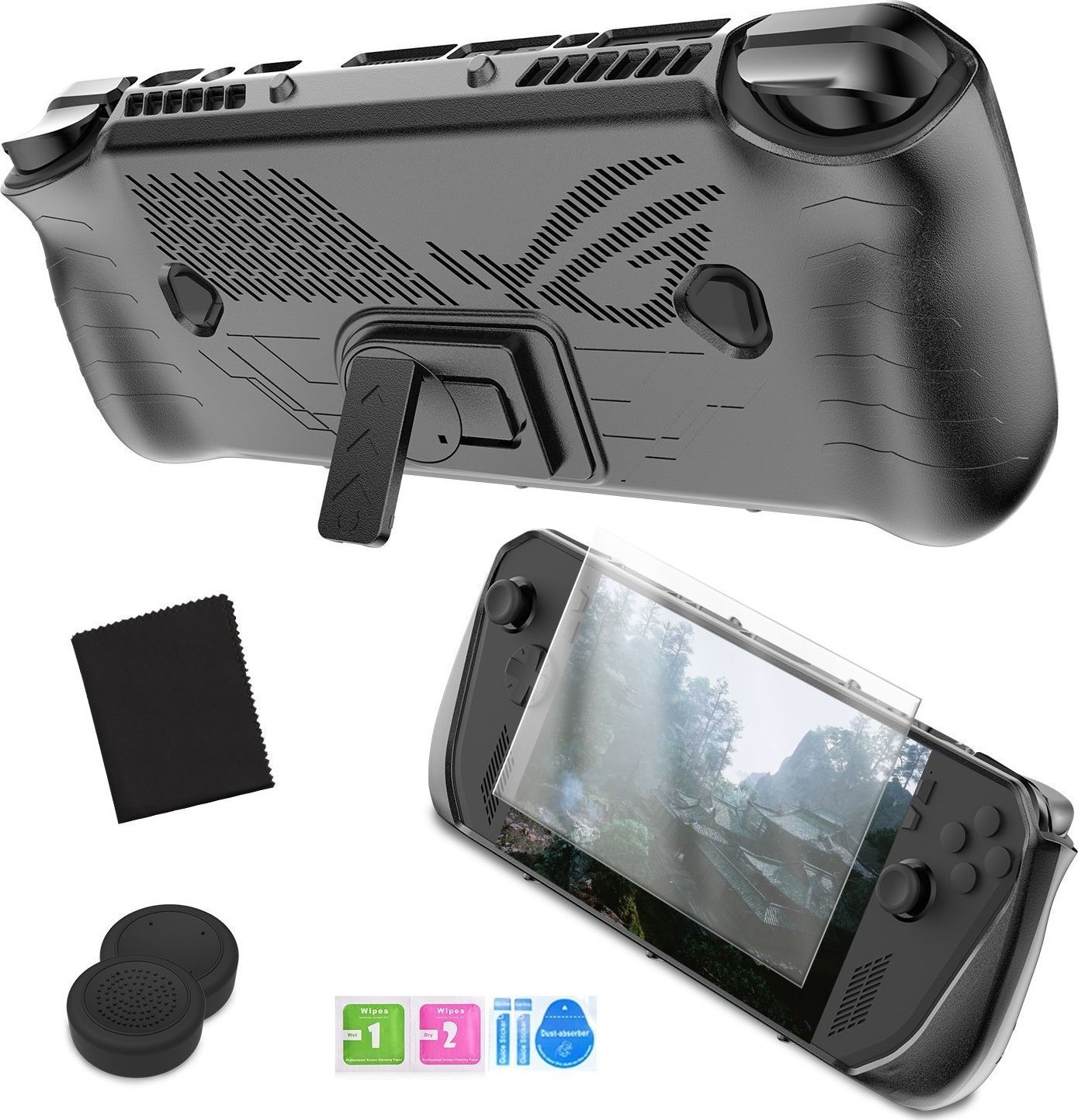 JYS Zestaw 4w1 Futerał Etui Case Osłona LCD Osłony Pady do Asus ROG Ally X / JYS-RAX009