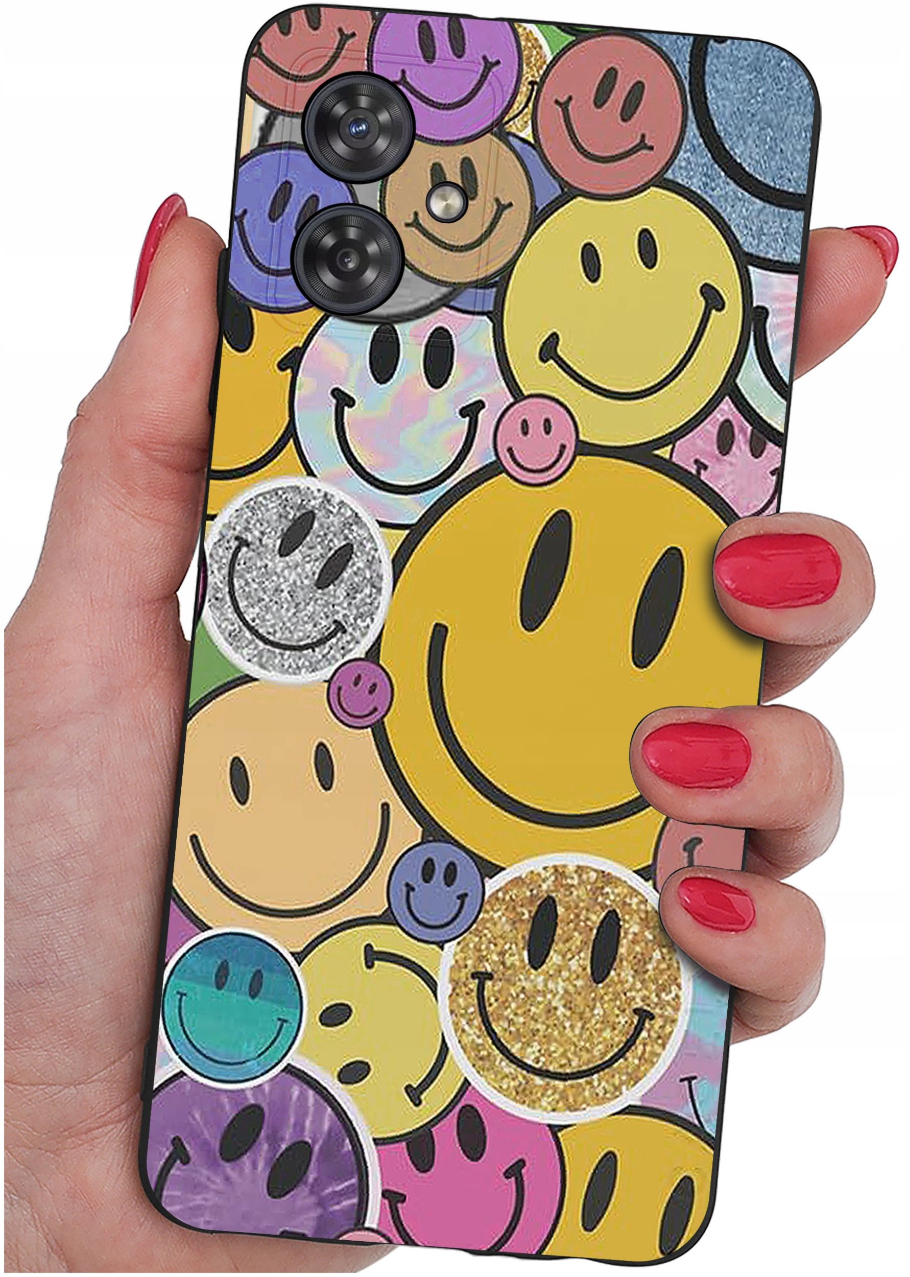 Etui do Motorola G54 5G|Power Edition WZORY |SILIKONOWE MATT CASE + SZKŁO