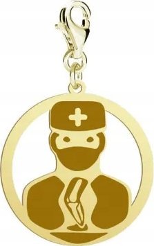 Radziszewska Jewellery Charms Pozłacany Lekarz Ortopeda GRAWER