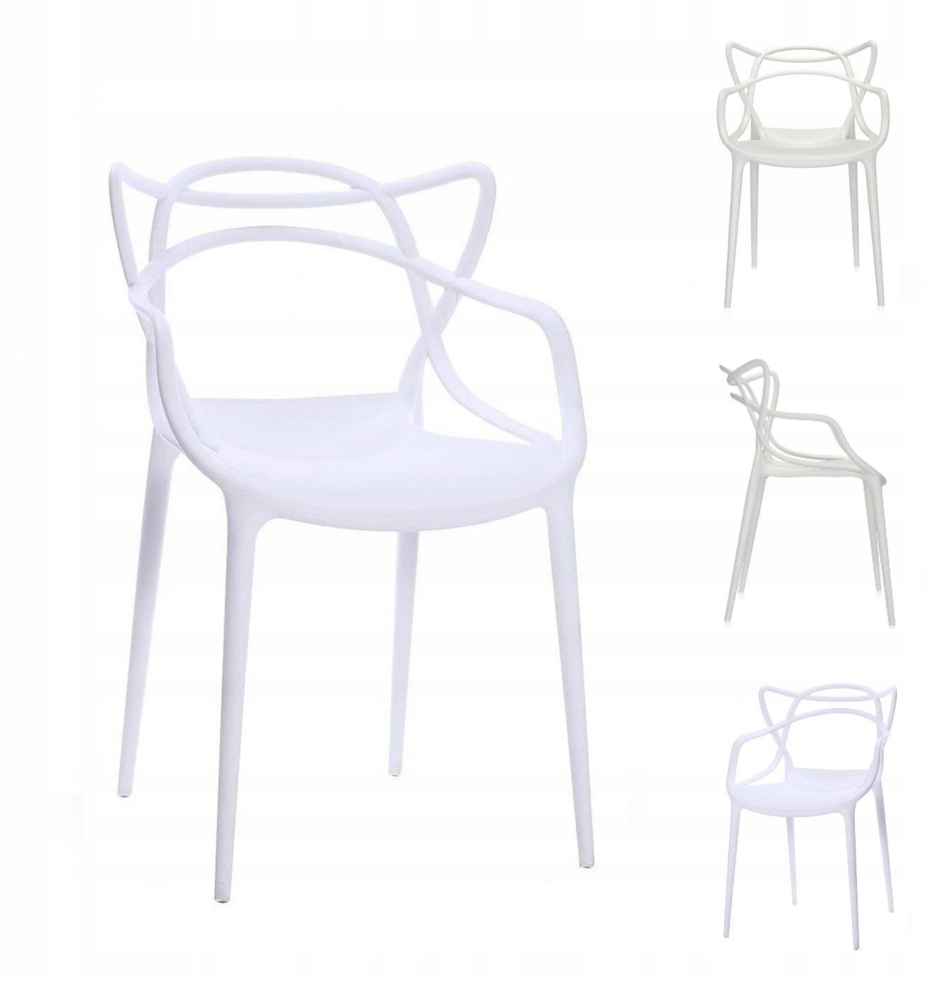 Krzesło Belluno nowoczesne ażurowe białe