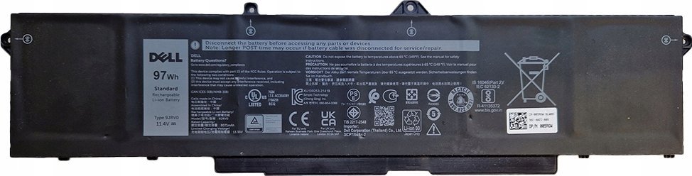 Pamięć do laptopa Dell Desc.:BTRY,PRI,97WHR,6C,LITH,B