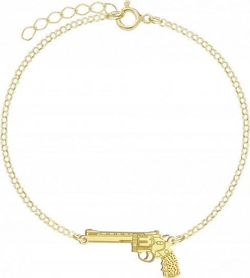 Radziszewska Jewellery Bransoletka Złota Rewolwer Łańcuszek 925 Prezent Biżuteria GRAWER GRATIS