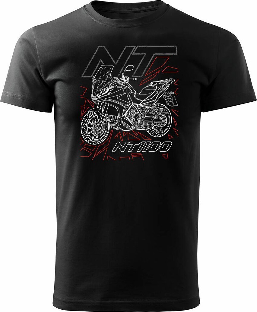 Topslang Koszulka z motocyklem na motor Honda NT 1100 męska czarna REGULAR L