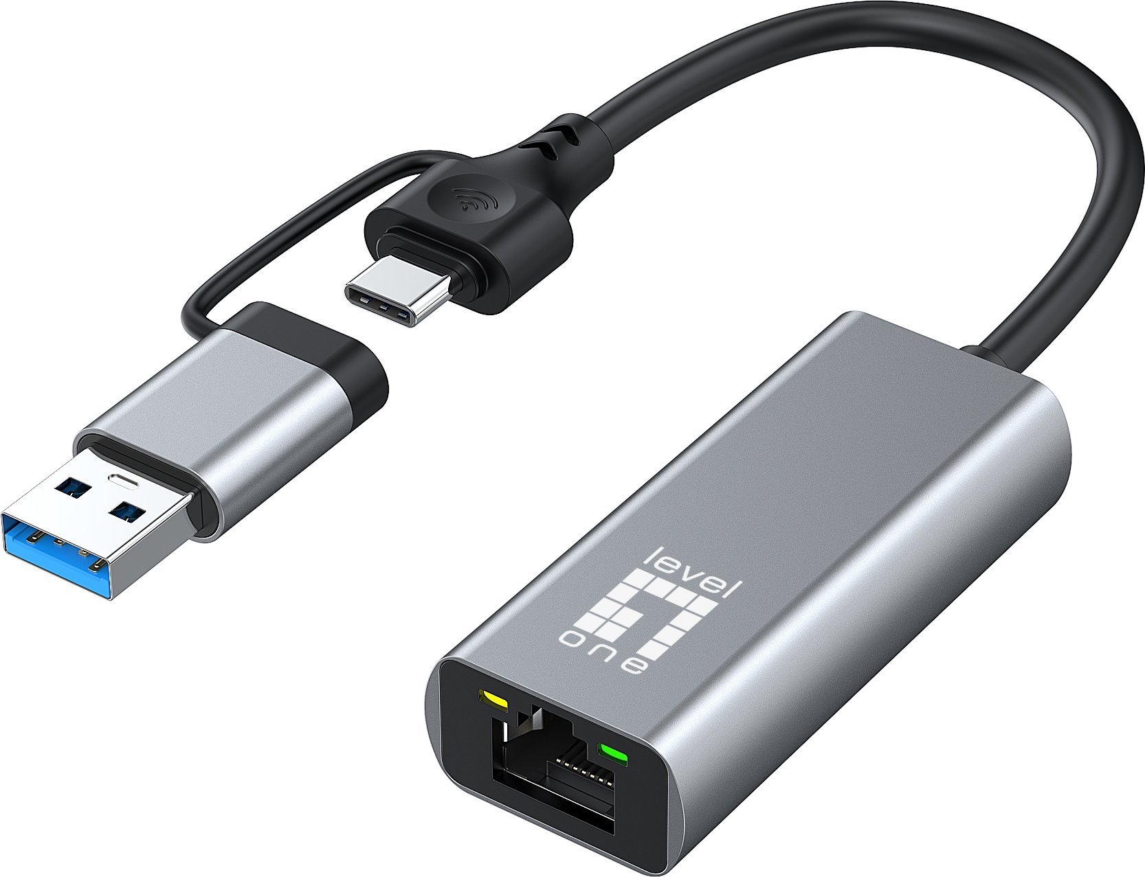 Adapter USB LevelOne LevelOne Adapter USB-C + USB-A -> RJ45 10/100/1000/2500 gr