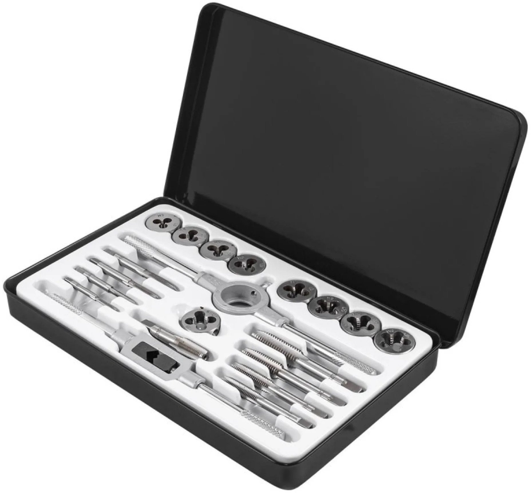 Zestaw gwintowników i narzynek 20el. (M3-M12) metalowa walizka