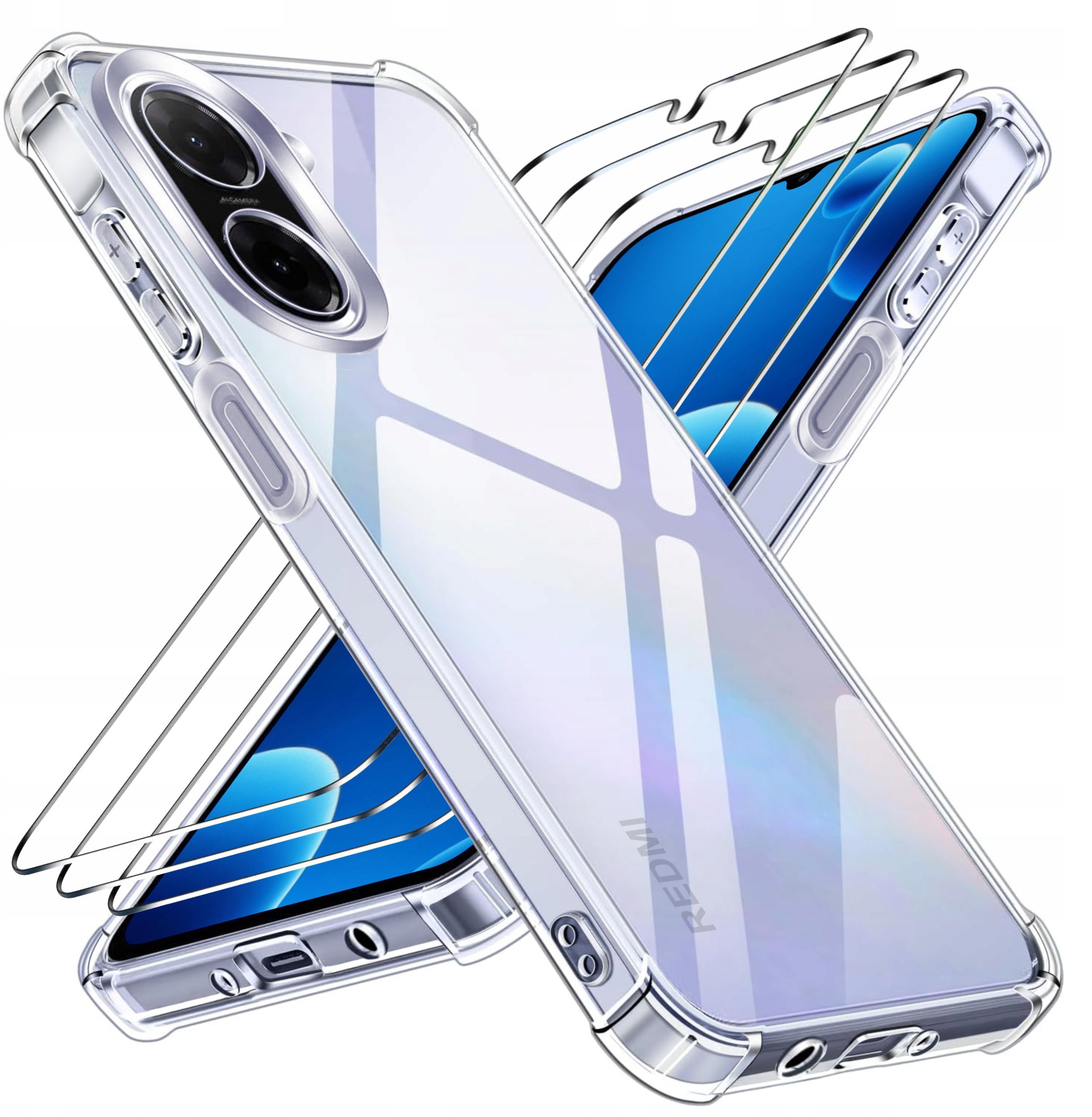 Etui PANCERNE Wzmacniane do Xiaomi Redmi A5 ANTI-SHOCK CLEAR CASE +3x SZKŁO