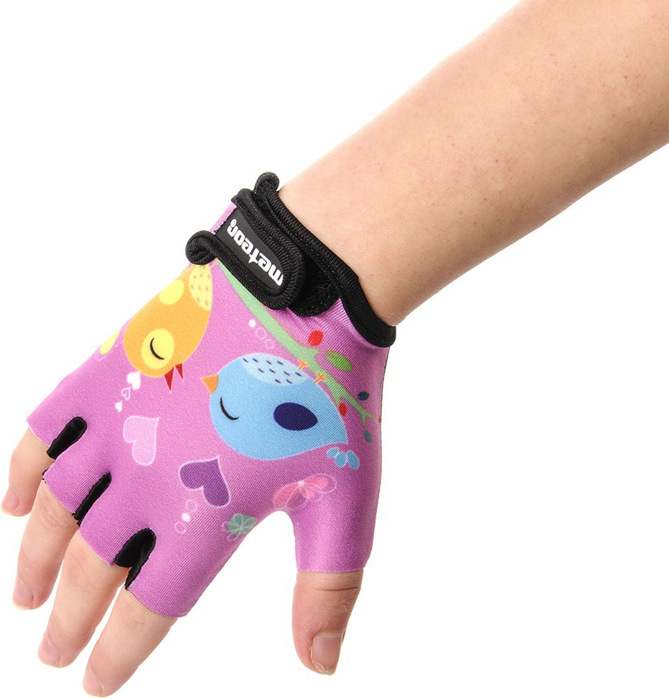 Meteor Rękawiczki rowerowe różowo-szare r. XS (24176)