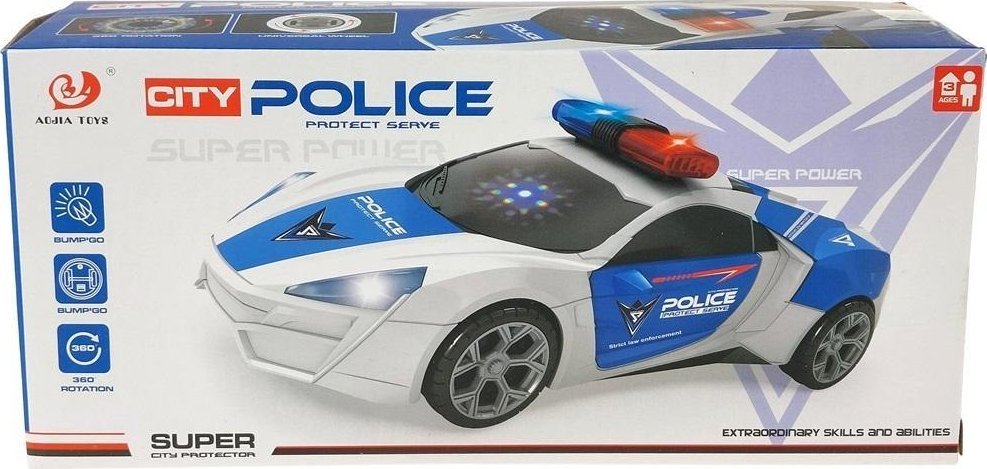 Auto policyjne ze światłem i dźwiękiem