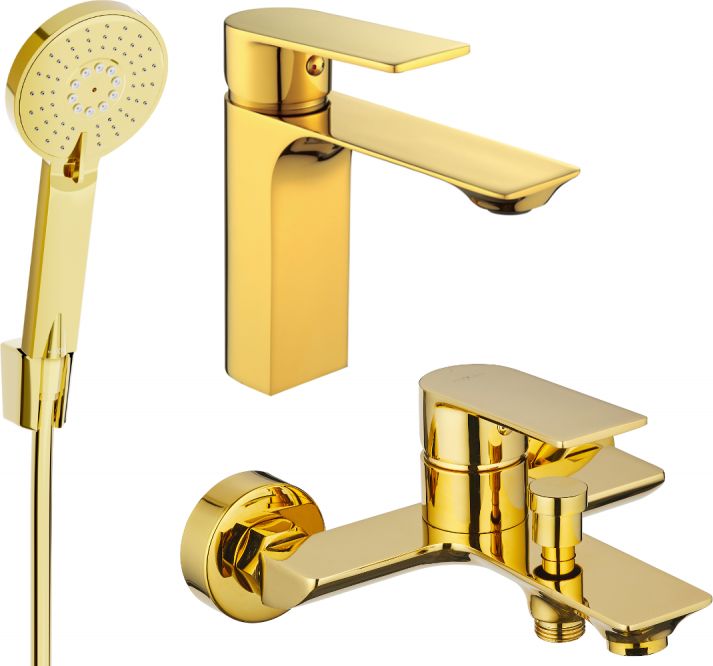 Mexen Mexen Alexa R40 zestaw wannowy, złoty - 71203R40-50