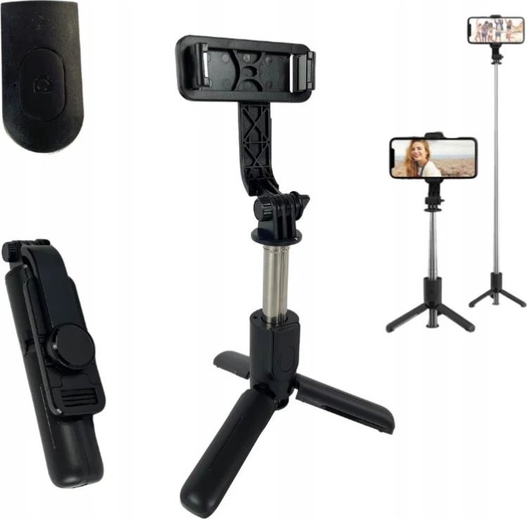 Selfie Stick + Statyw do telefonu 2w1 z pilotem 70 cm