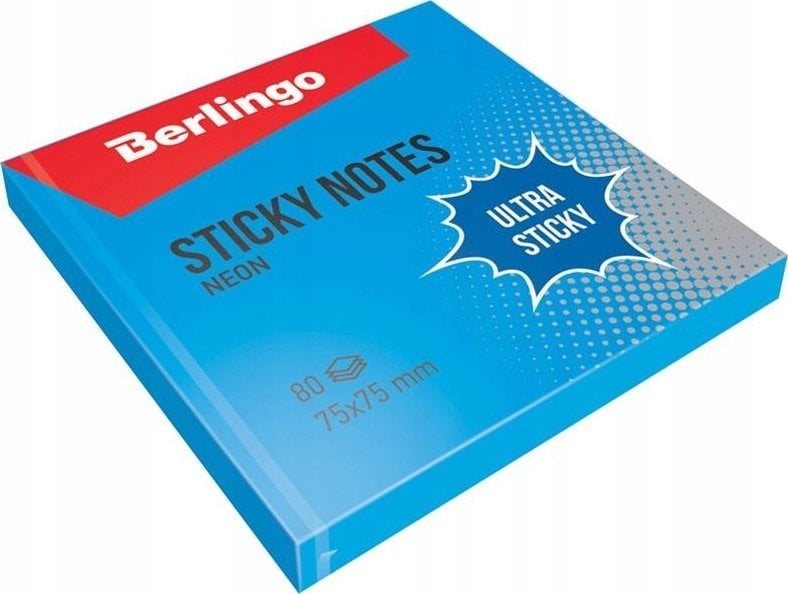 Berlingo Bloczek samoprzylepny 75x75 niebieski 80 kartek