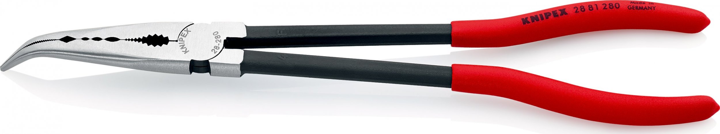 Knipex Szczypce płaskie wygięte montażowe długie 280mm - KN 28 81 280