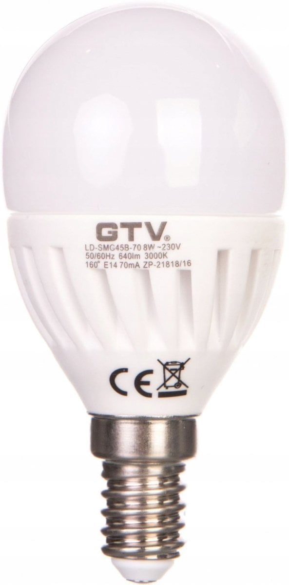 Żarówka LED E14 B45B CERAMIC 10W 1000lm 3000K AC180-250V 160st. LD-SMB45B-10