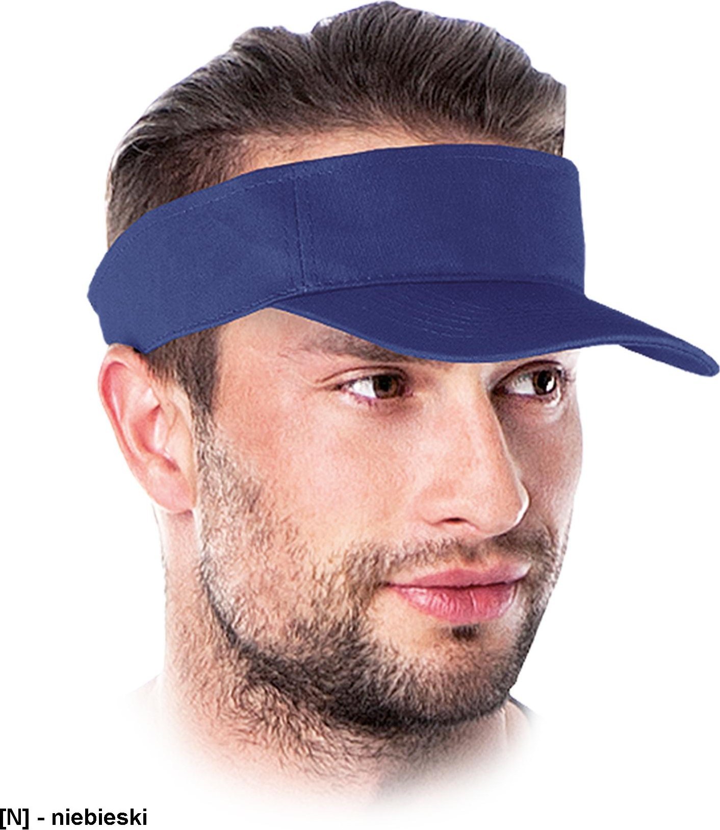 R.E.I.S. CZROOF - Daszek usztywniany, zapinany na rzep, możliwość regulacji, 100% bawełna - niebieski