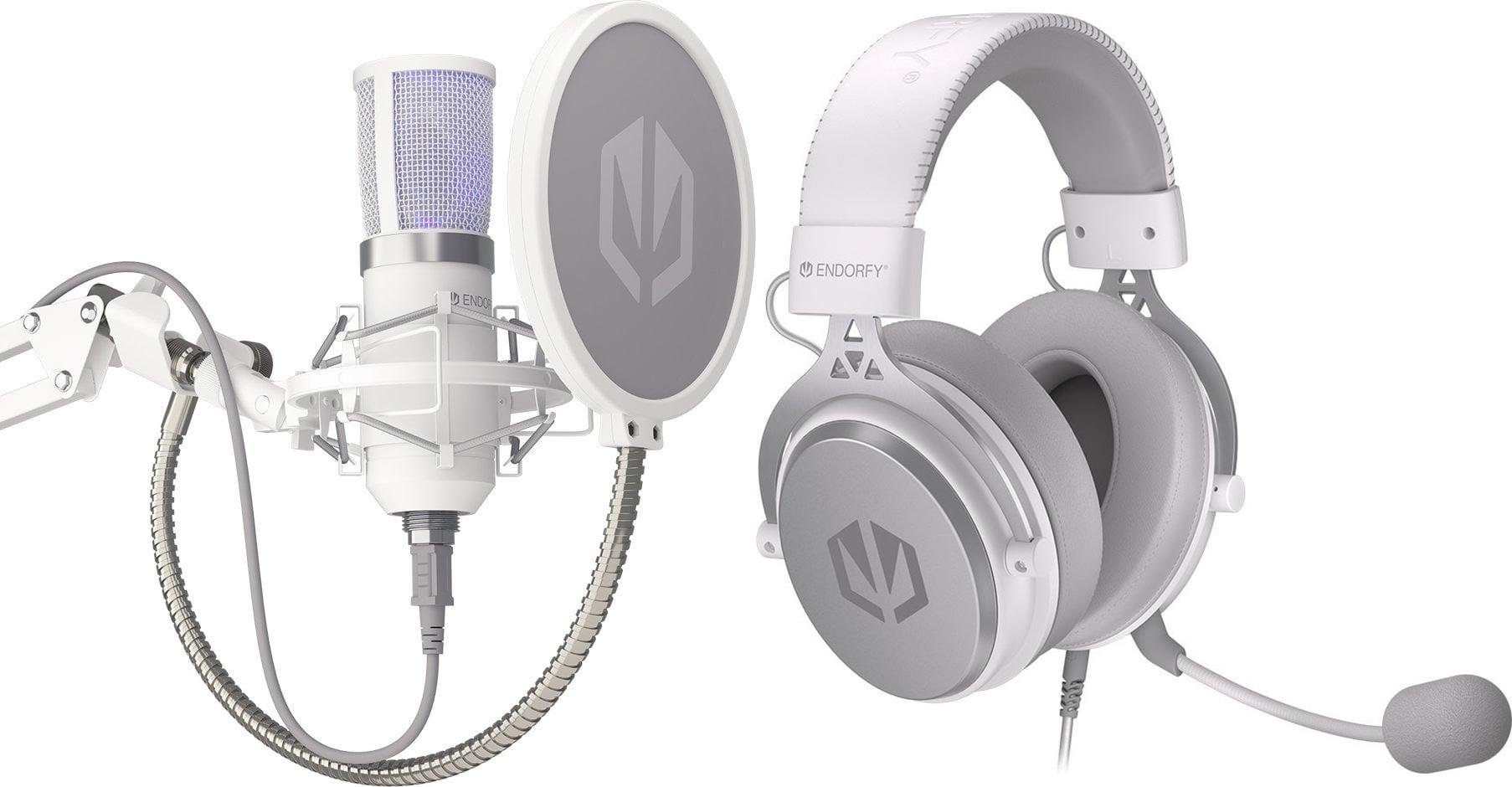 Mikrofon Endorfy Mikrofon Endorfy Solum Streaming Onyx White (EY1B005) + Słuchawki Viro Onyx White