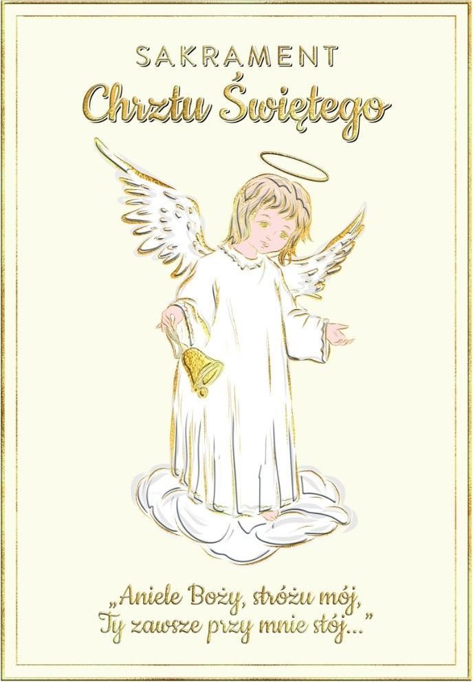 Karnet A5 Chrzest - Anioł Stróż