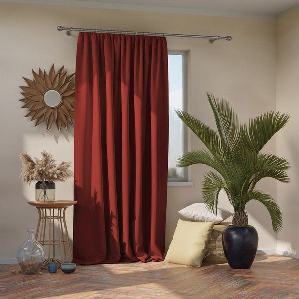 AmeliaHome Zasłona Blackout na taśmie Brudny róż 140X270