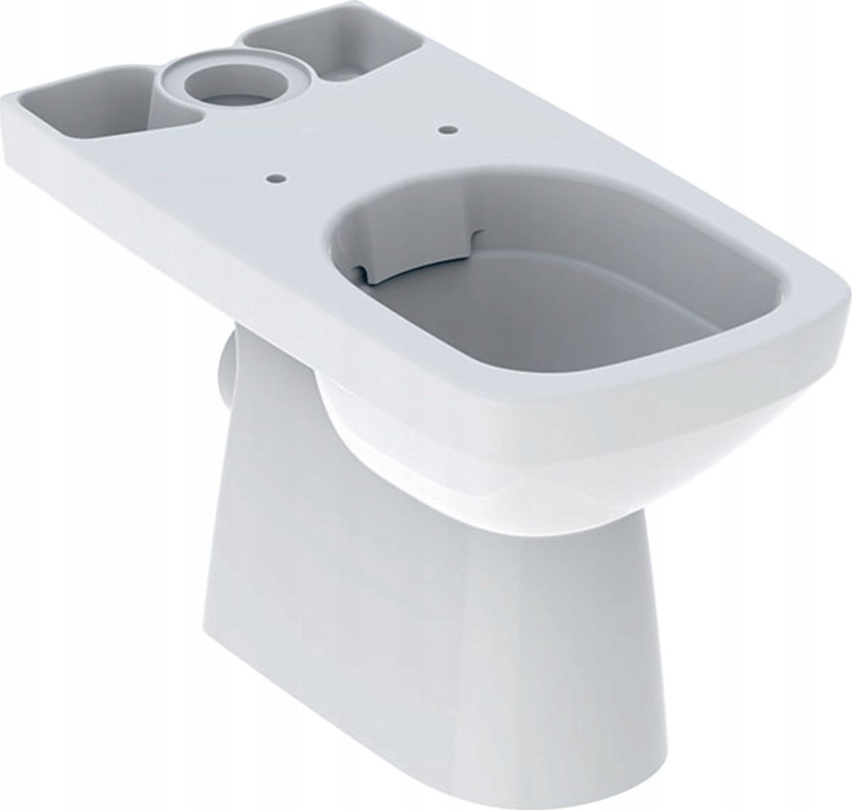 Geberit Selnova Square Stojąca miska WC do spłuczki nasadzanej, lejowa, B35cm, H40cm, T68cm, częściowo ukryte mocowania, odpływ poziomy, Rimfree