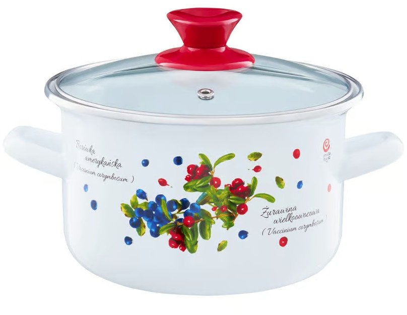 Garnek emaliowany z pokrywką Borówka 2,9 L EMALIA OLKUSZ