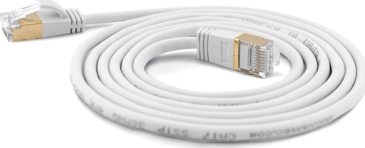 Wantec Wantec Extra dünnesCat.7 RohCable SSTP Patch Cable - 3 m - Cat.7 RohCable - S/FTP (S- STP) - RJ- 45 - RJ- 45 - white (7120)