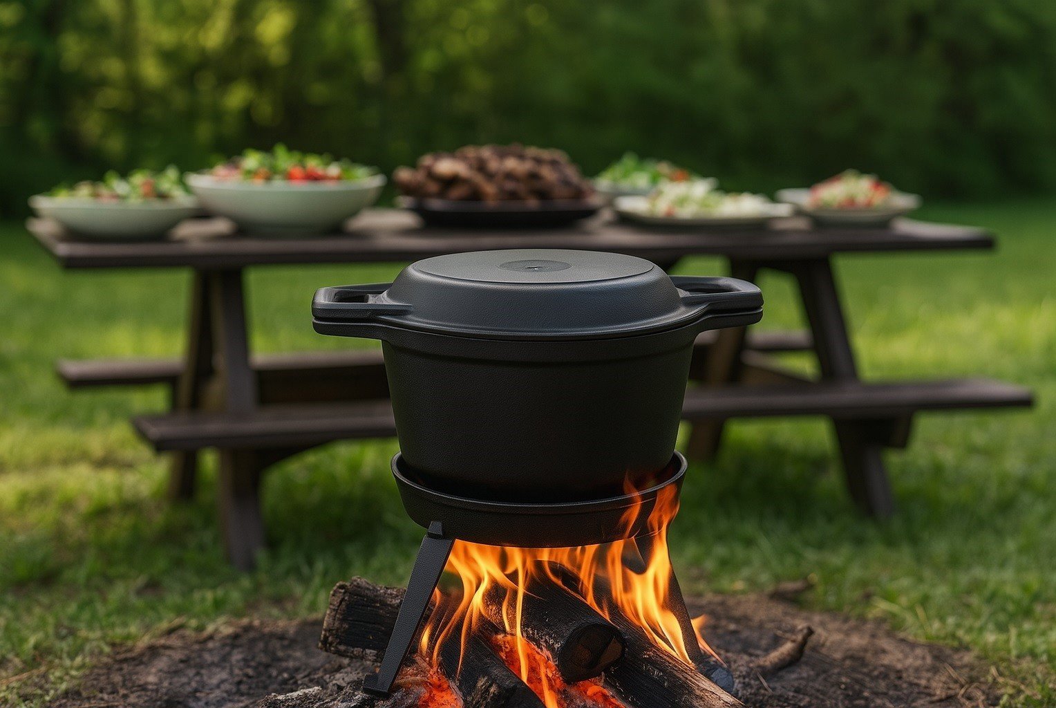 Kociołek żeliwny 8 L z patelnią KH1733