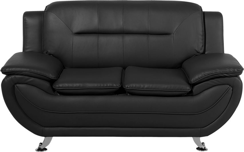 Beliani Sofa 2-osobowa czarna LEIRA