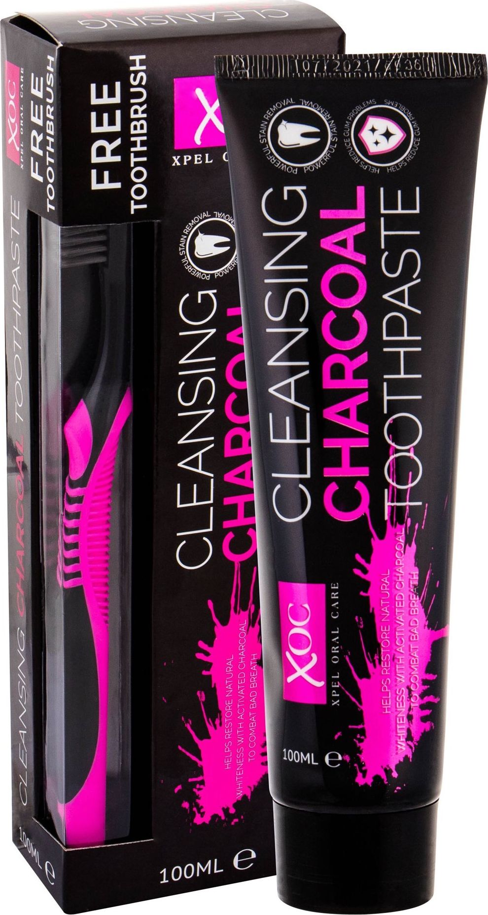 Xpel Pasta do zębów Oral Care Cleansing Charcoal + szczoteczka