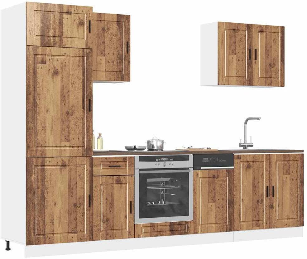 vidaXL Zestaw szafek kuchennych, Kalmar, 7-częściowy, stare drewno