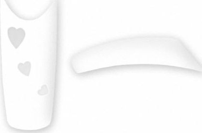 Bass Cosmetics Tipsy French Fantasy bez kieszonki białe serca 50 szt. #3 / Bass Cosmetics