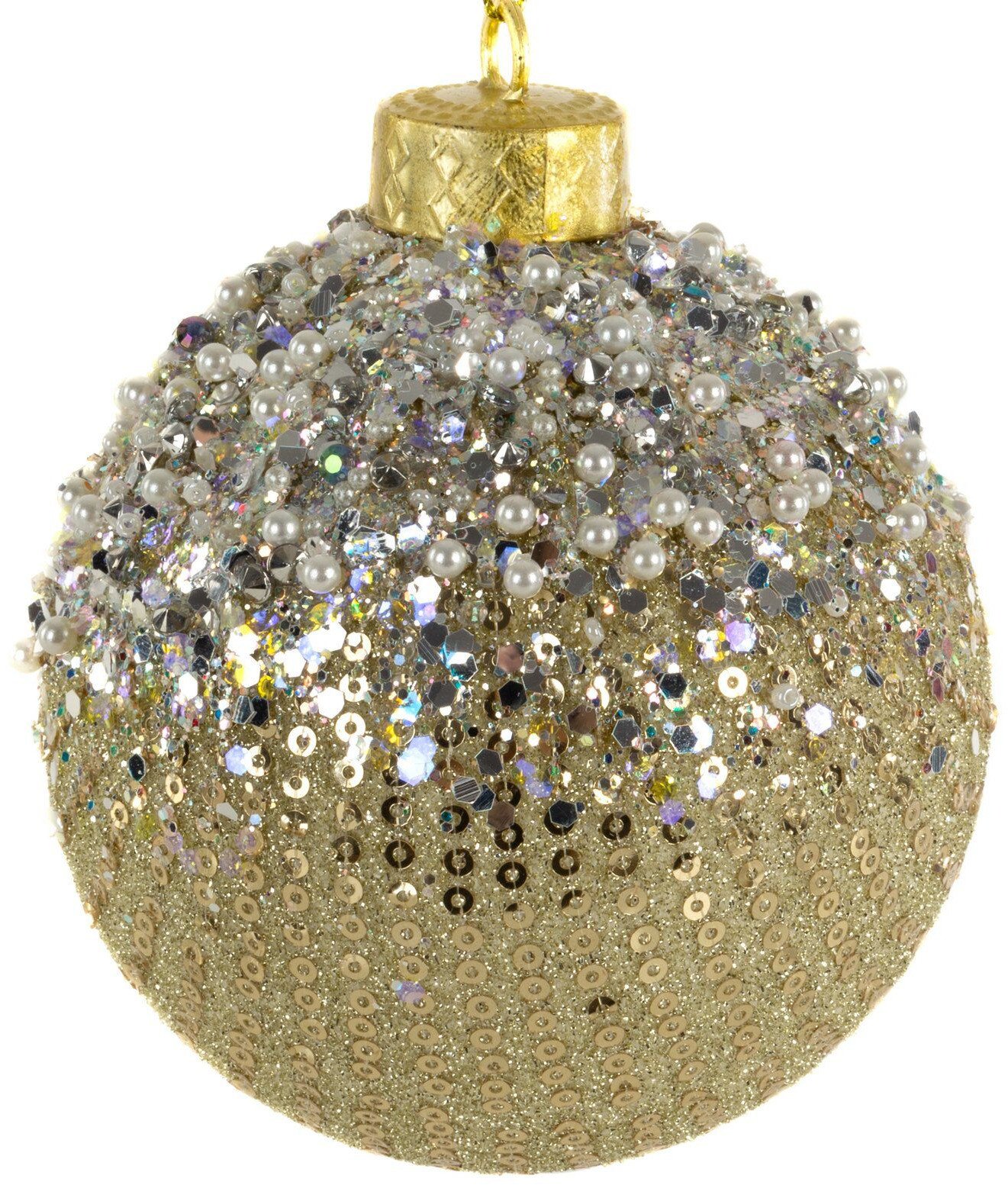 Zestaw 4 bombek świątecznych plastik złoty 10 cm