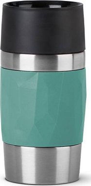 Emsa Emsa TRAVEL MUG Compact thermal mug (petrol/stainless steel, 0.3 liters, screw cap)