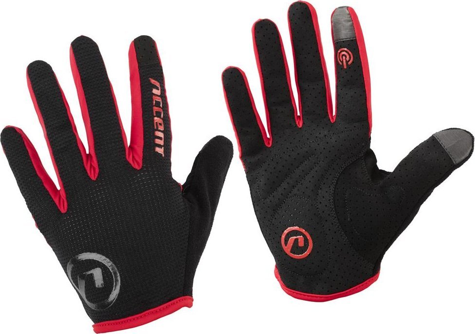 Accent Rękawiczki z długimi palcami Accent Hero czarno - czerwone L