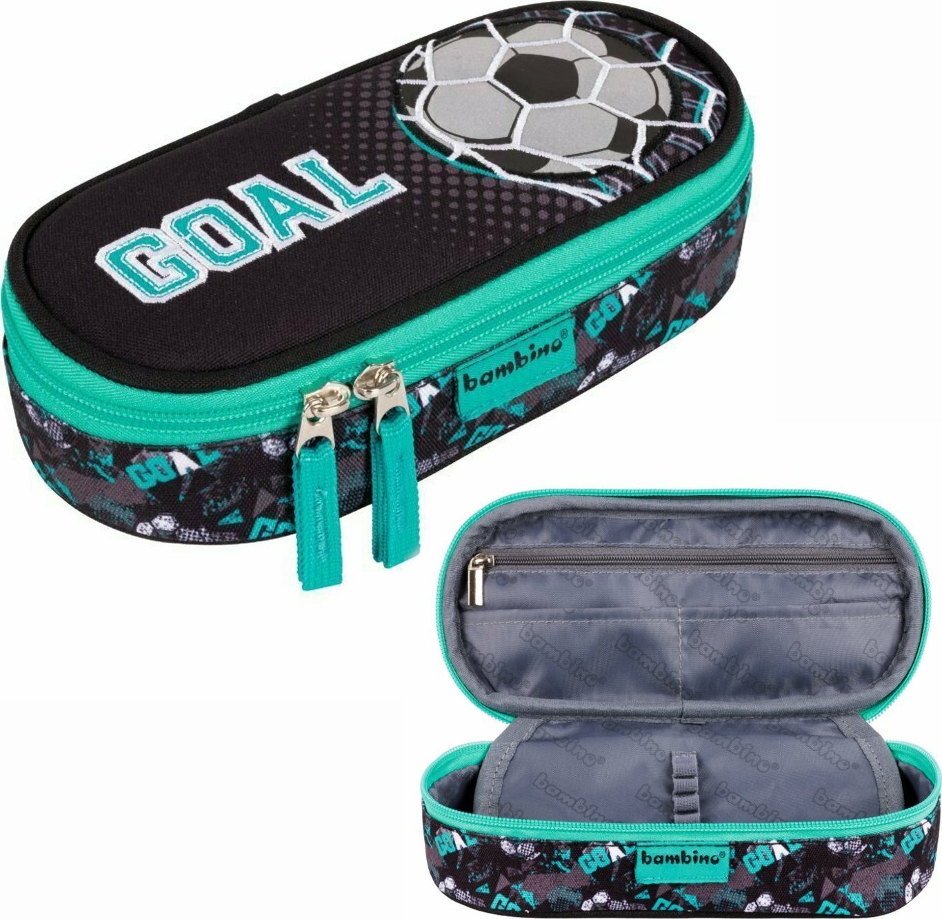 Piórnik Derform Piórnik saszetka usztywniona z wewnętrzną klapką Bambino PC-01 Goal piłka nożna