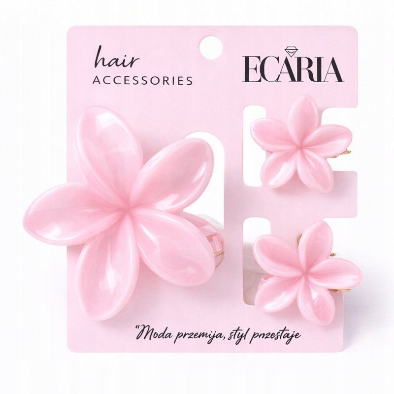 ECARLA Zestaw spinek do włosów klamer 3w1 Kwiat XL + 2 szt. mini spinek SP443
