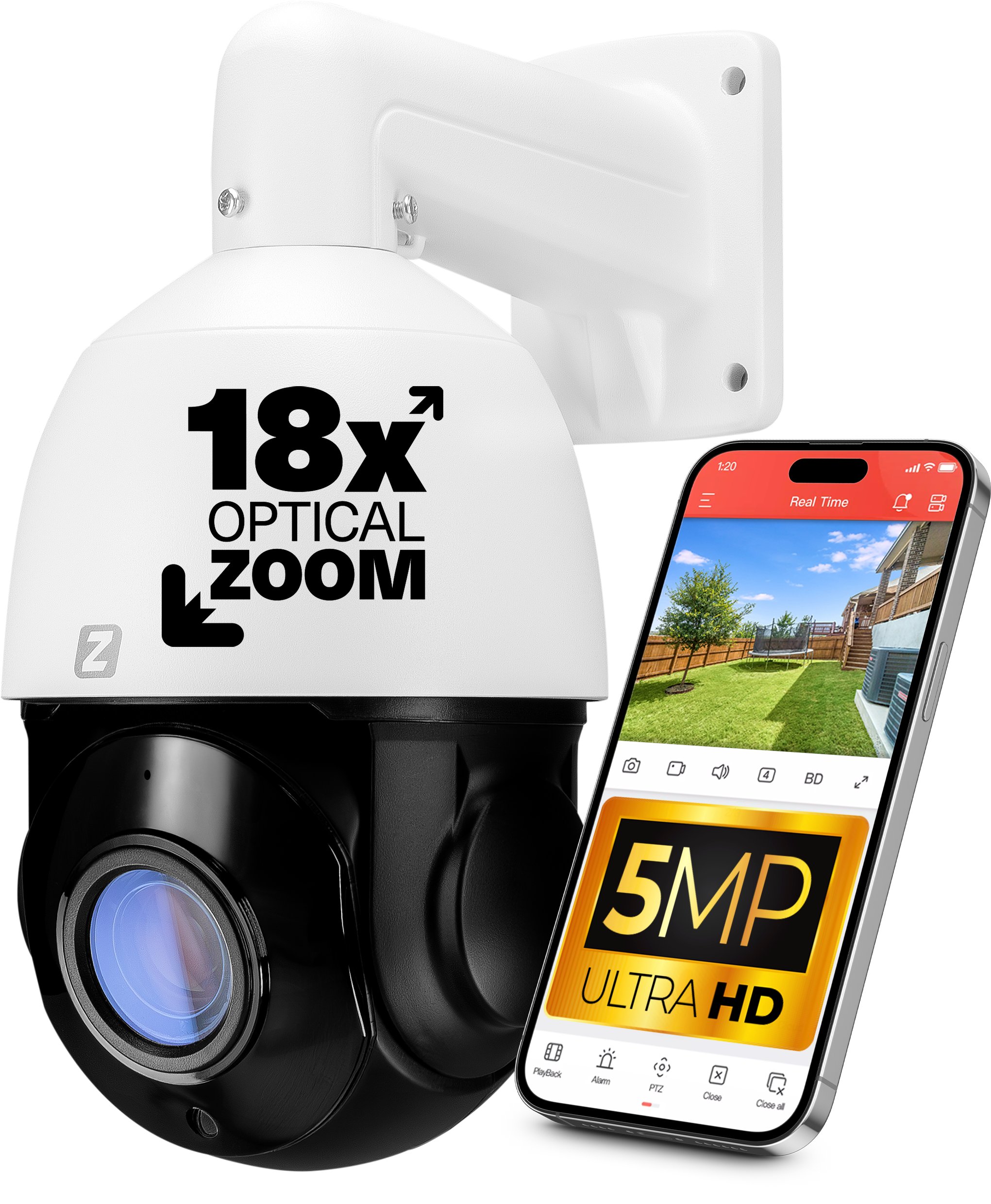 Kamera Obrotowa IP PoE ZINTRONIC P5 ULTIMATE 5MPx z 18x Zoomem Optycznym i Noktowizorem 80m