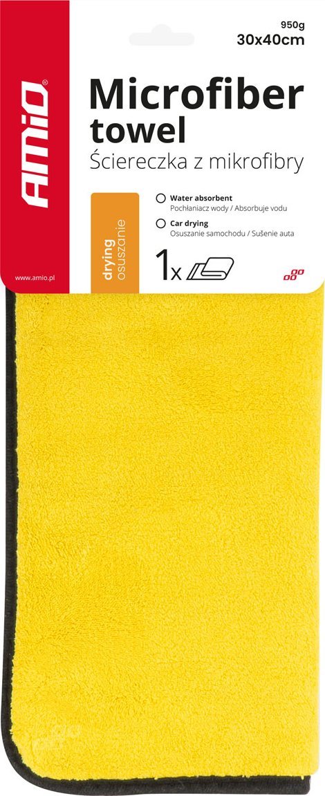 AMiO Mikrofibra ręcznik do osuszania samochodu auta 30x40 cm amio-03754