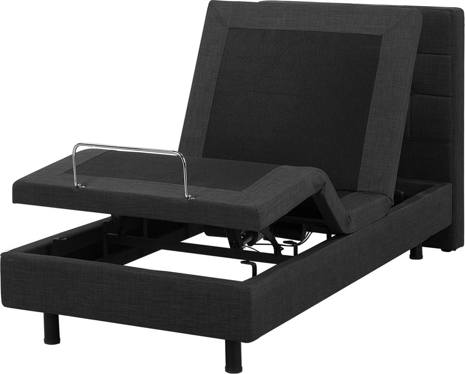 Beliani Łóżko regulowane tapicerowane 80 x 200 cm szare DUKE