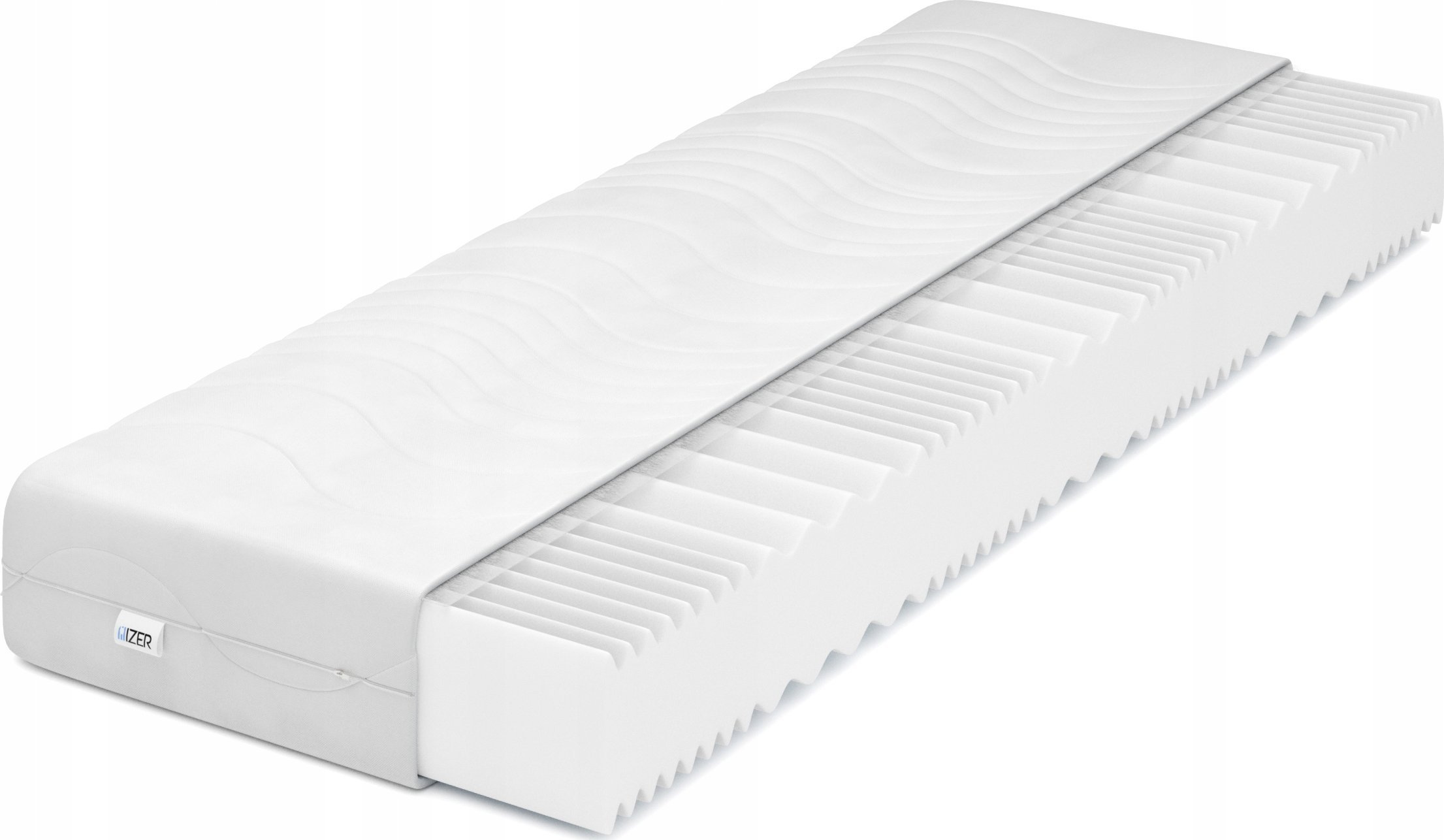Materac piankowy Fala 180x190 22cm | Dwustronny H3/H3 | 7 stref | Pikowany pokrowiec |