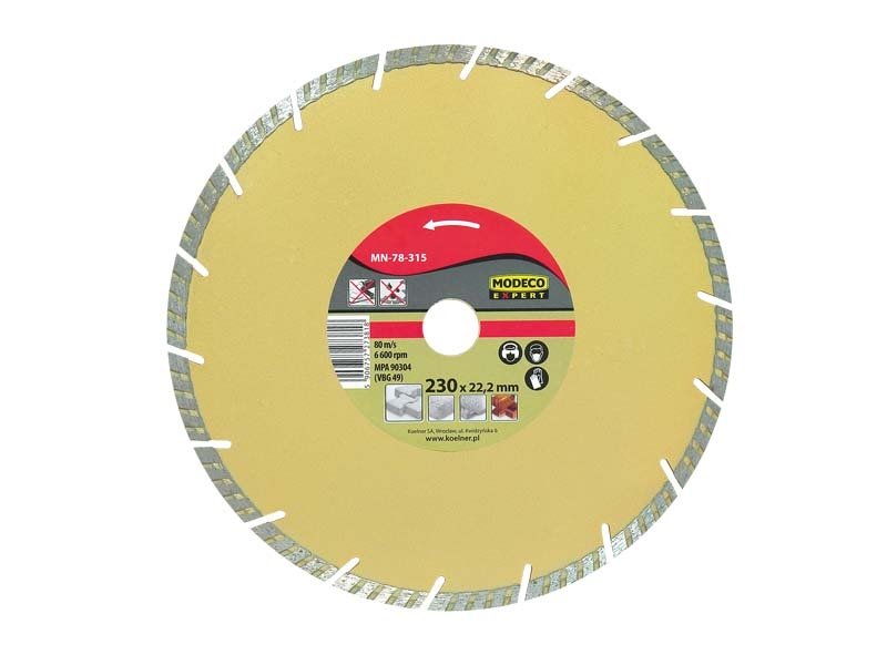 Modeco Ściernica diamentowa segmentowa TURBO 180mm - MN-78-314