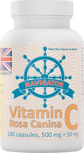 NAVIGATOR Witamina C 500mg 50mg Dzika róża 180 kapsułek