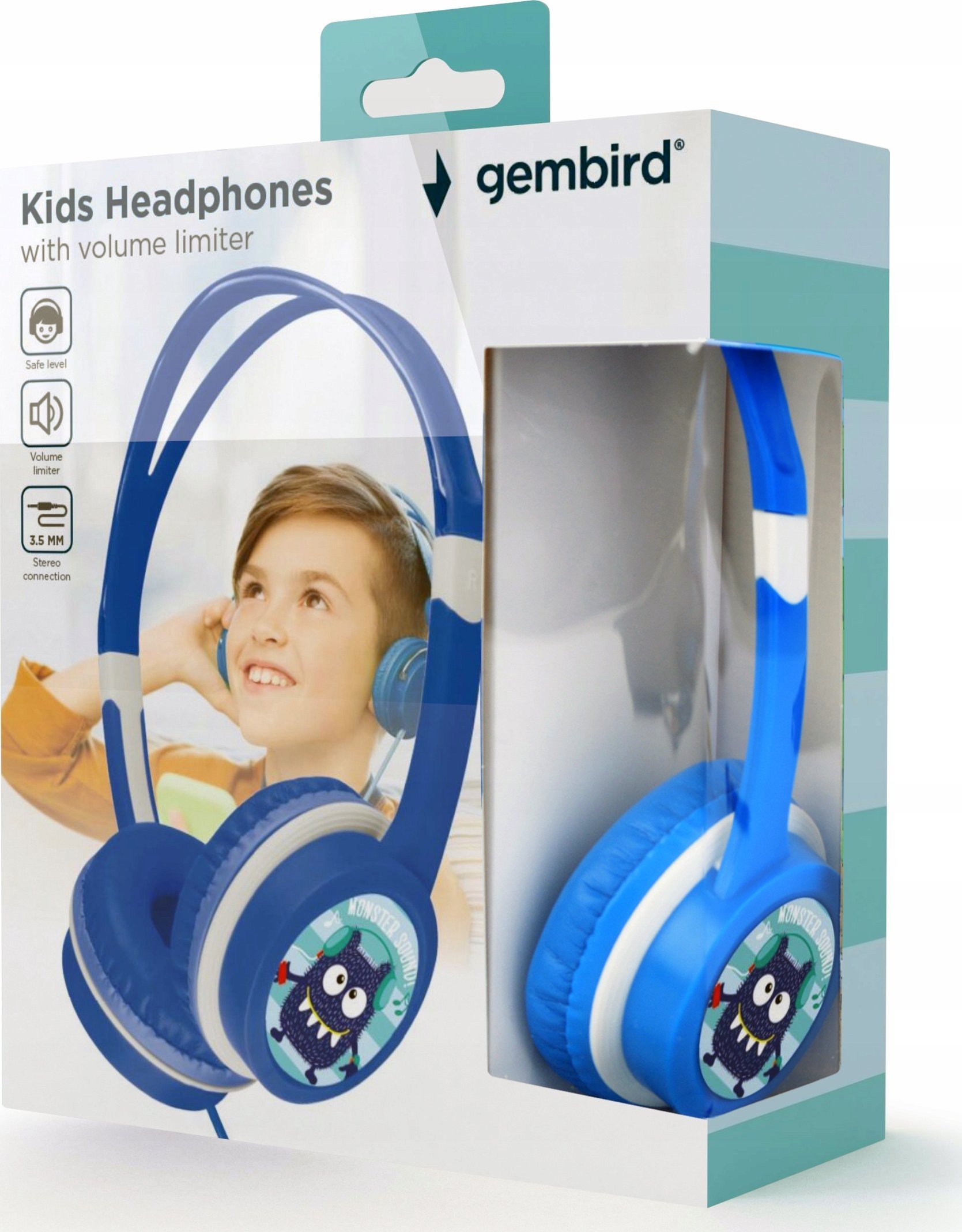 Gembird MHP-JR-B słuchawki/zestaw słuchawkowy Przewodowa Opaska na głowę Muzyka Niebieski