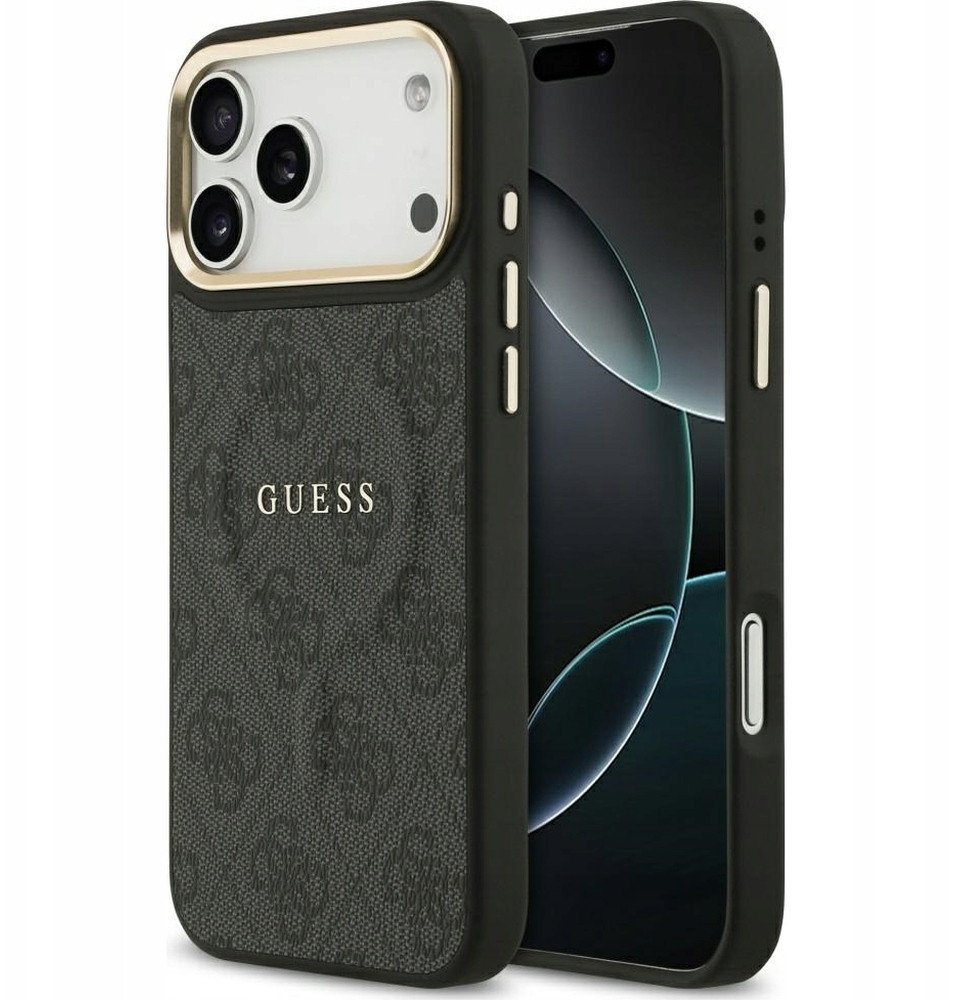 Guess Etui 4G PU Classic Logo MagSafe na iPhone 17 Pro Max - czarne
