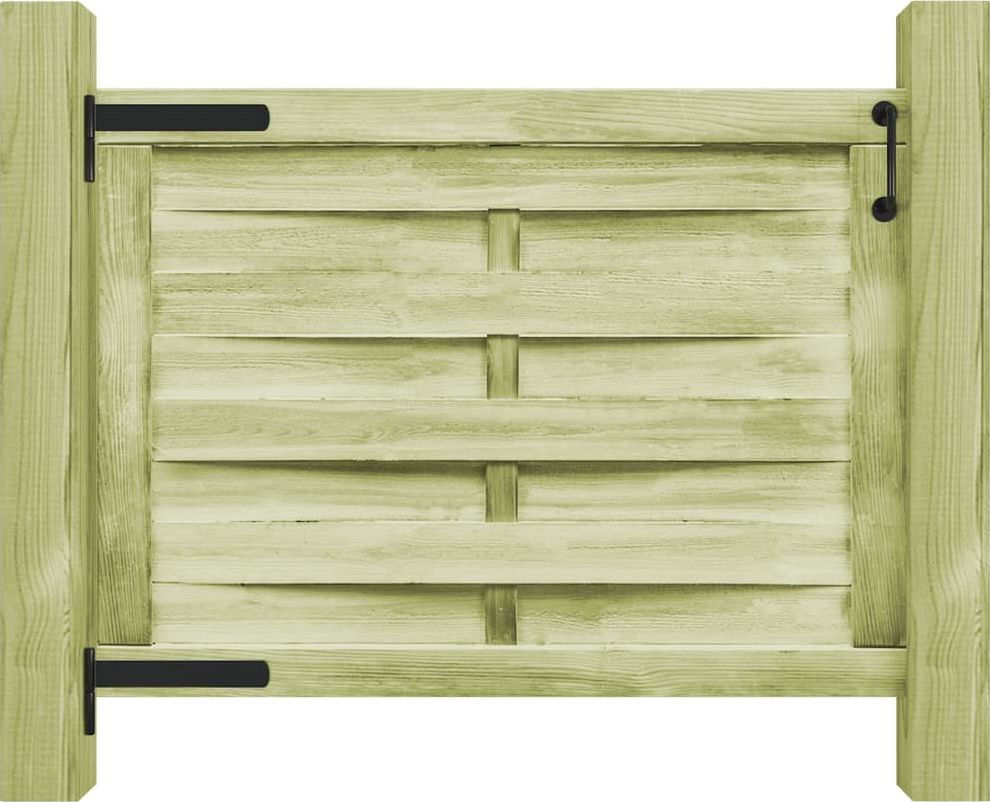 vidaXL Furtka ogrodowa, impregnowana sosna FSC, 100 x 75 cm, zielona