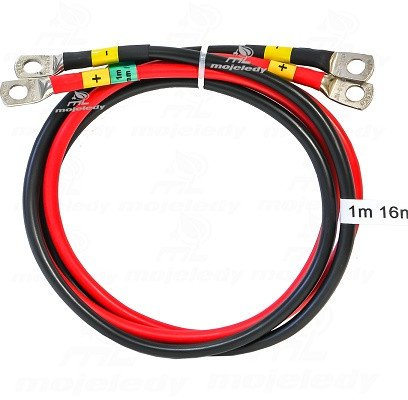 2x 100cm czerwony i czarny kabel łączeniowy akumulatora 16mm M8 M8