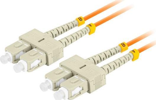 Lanberg PATCHCORD ŚWIATŁOWODOWY MM SC/UPC-SC/UPC DUPLEX 3.0MM OM2 50/125 LSZH 5M POMARAŃCZOWY LANBERG
