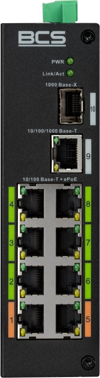 BCS-L-SP08E01G-1SFP(2) BCS Switch 8x PoE, 1x RJ45, 1x SFP Gigabit
