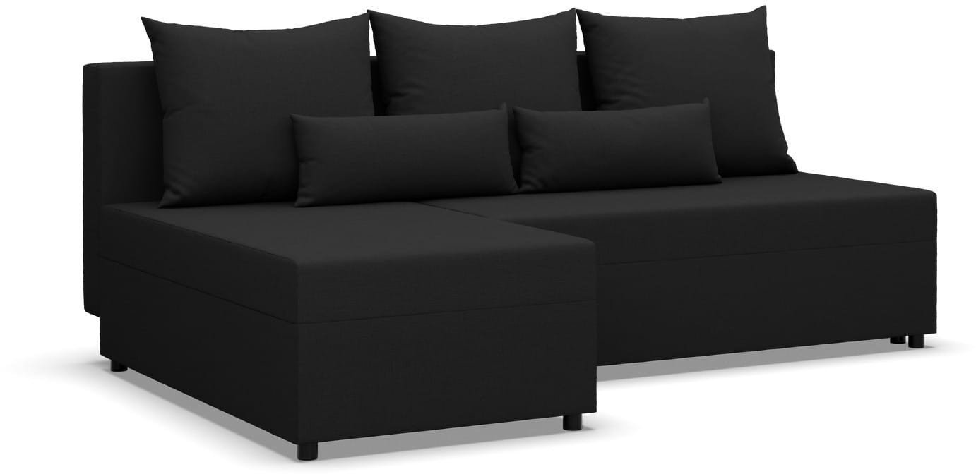 Narożnik z luźnymi poduszkami, Vista, 201x137x92 cm, czarny | TYLETEGOTU