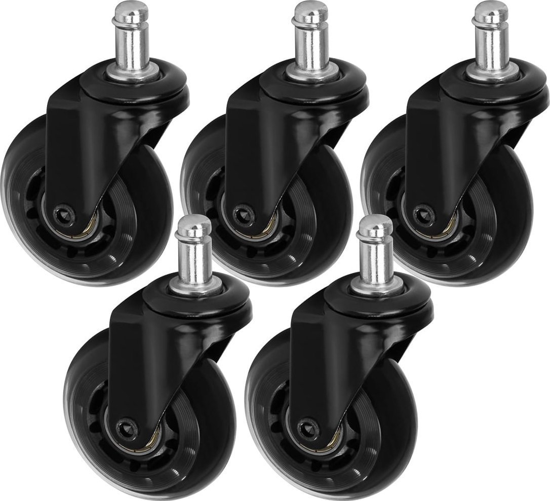 Kółko do taboretu Roll Speed czarne na wcisk zestaw 5 sztuk