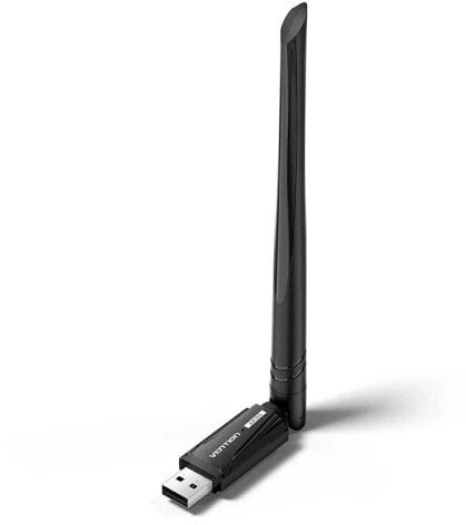 Karta sieciowa Vention AX300 USB Wi-Fi 6 2.4GHz z anteną czarny